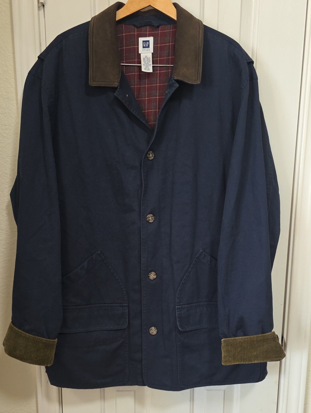 GAP Vintage Men's Navy Cotton Jacket Size XL